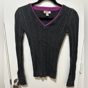 Vintage Y2K Arizona Jean Co V Neck Ribbed Sweater Size Small Bella Swan Core